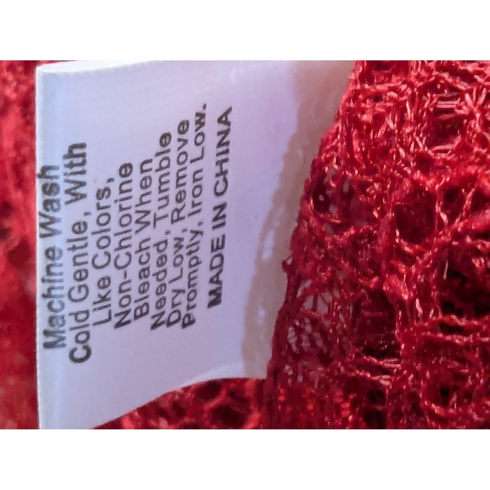 Sheer Lace Halter Teddy Bodysuit Deep V‎ Neck Red Ribbon Tie Size S - Picture 10 of 10